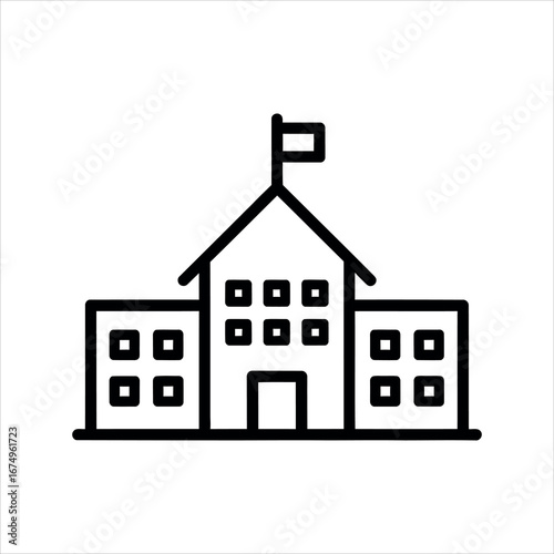 School building outline icon