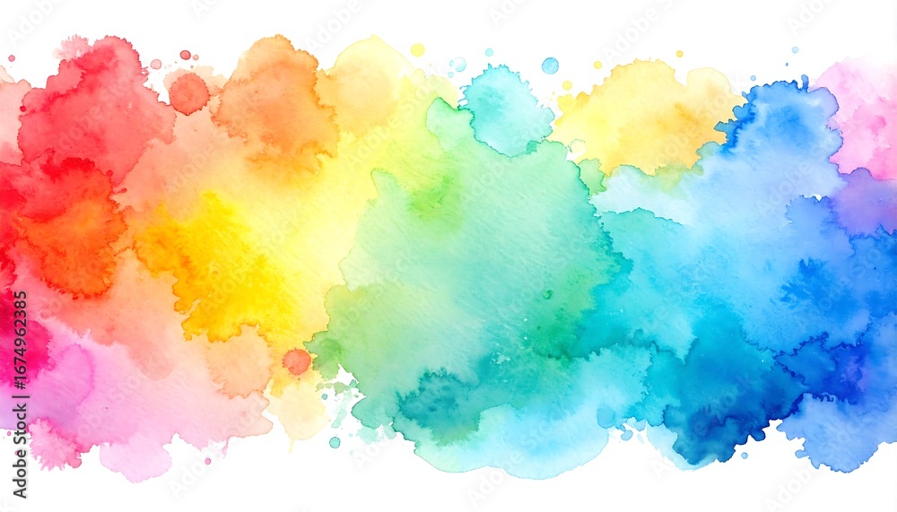 Obraz premium Abstract watercolor rainbow background