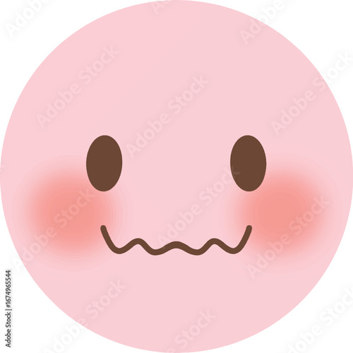 The pink smiley face keeps smiling.