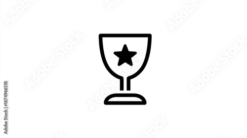 Trophy with Star Icon for Award & Achievement Themes