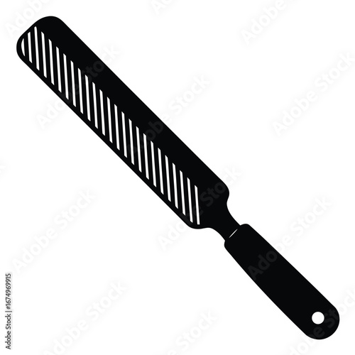 Black metal rasp tool white