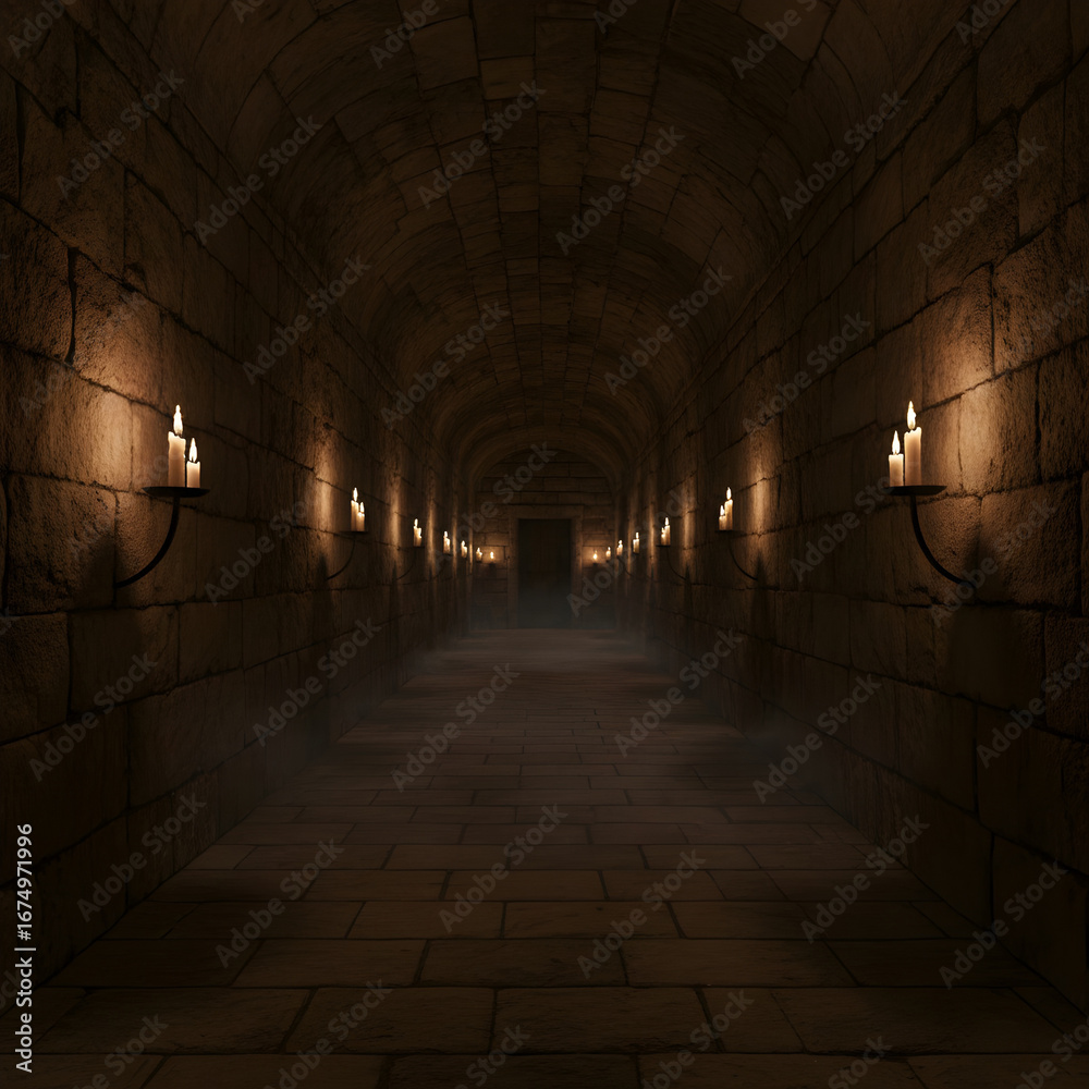 Fototapeta premium Candlelit Corridor