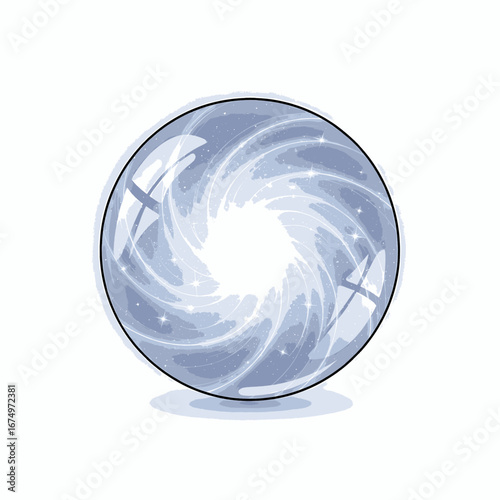 Vector Flat Crystal Ball A Shiny Glimpse into a Fanciful Abstract World