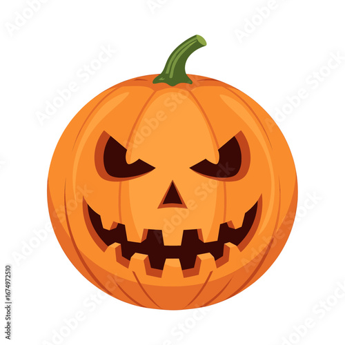 Halloween Jack-o'-lantern Vector Flat Design for Spooky Celebrations