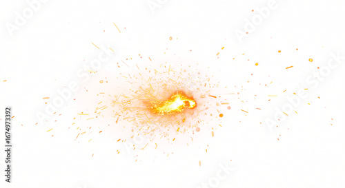 Fiery Sparkler Explosion Glowing Embers and Trails.