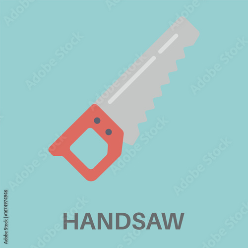 Handsaw Simple Style Flat Design Icon