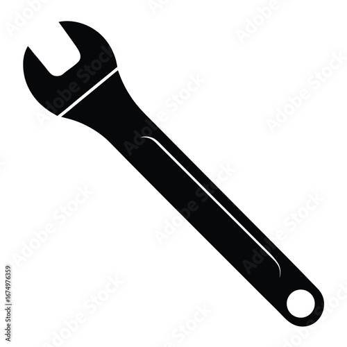 Black wrench tool metal hardware