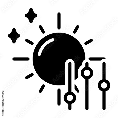 Brightness icon, glyph icon style