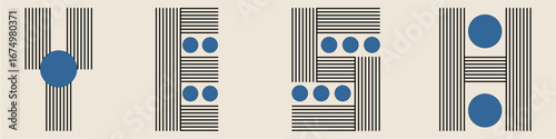 Stripe bend line art with round circle Abstract minimal element mid century vector for retro aesthetics, minimal art, and graphic design. Useful for illustrating a timeless, classic feel.	
