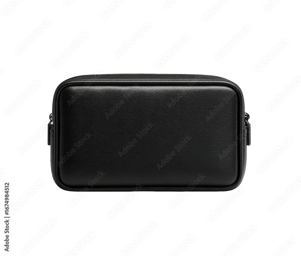 Fototapeta premium Black leather rectangular pouch