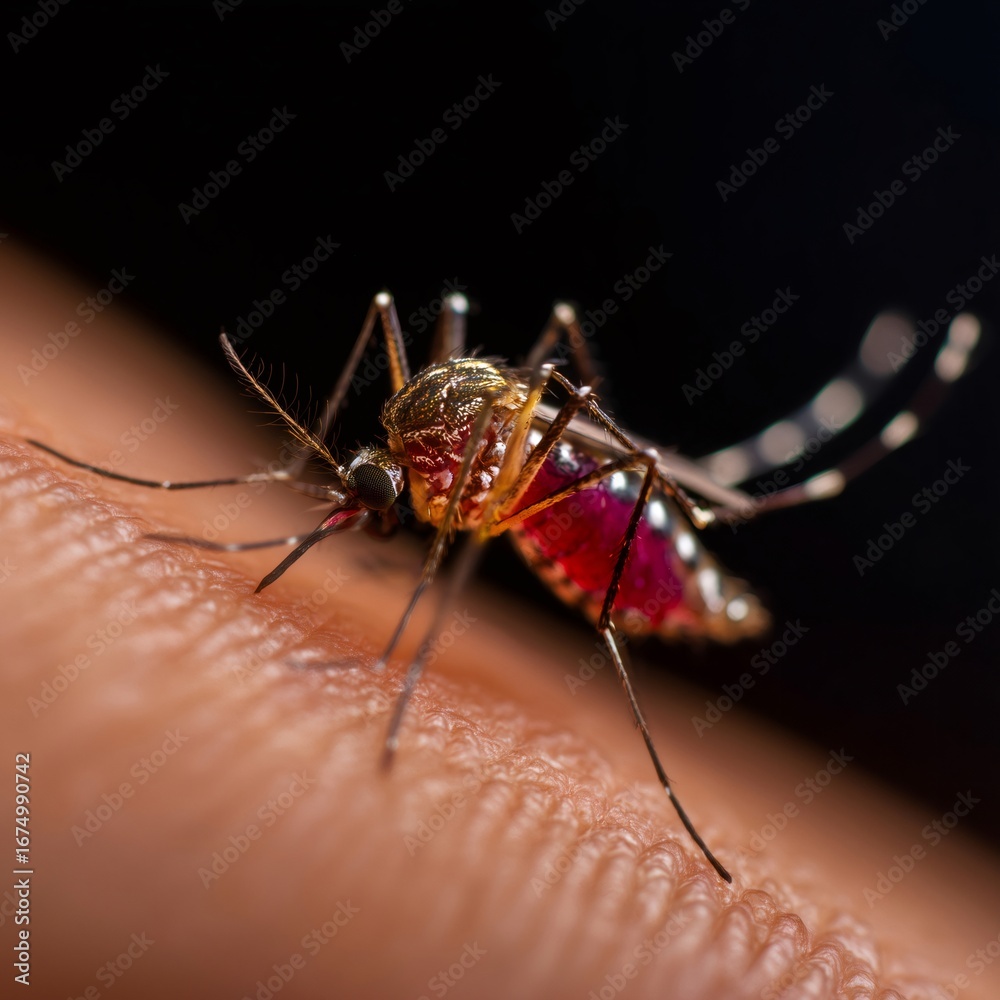 custom made wallpaper toronto digitalMosquito sucking blood from human skin