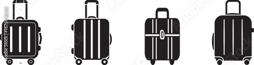 suitcase icon black vector illustration