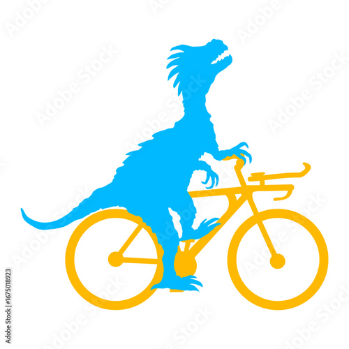 Velociraptor Bicycle Bike Tour Rider Raptor Dinosaur Silhouette 