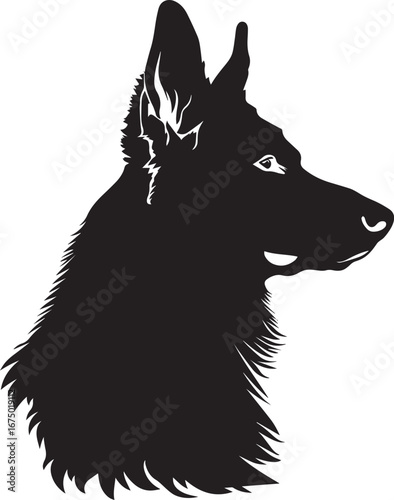 german shepherd silhouette SVG, black and white icon black vector illustration