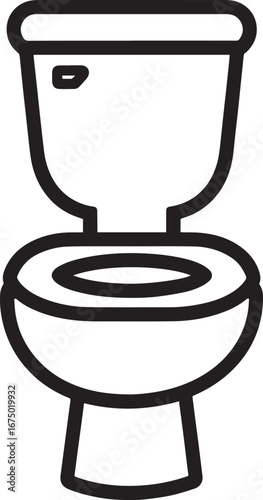 Create a white toilet vector icon with black outline. White background. icon black vector illustration