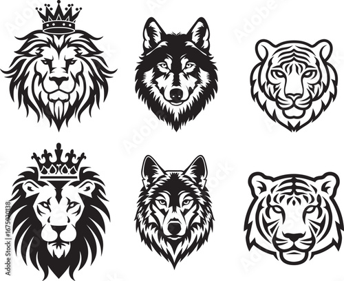 logo, tiger, white background, single line art, minimal, tattoo style icon black vector illustration