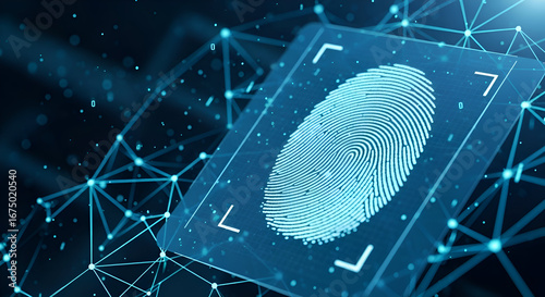 Wallpaper Mural Digital Fingerprint Scan for Biometric Identification and Secure Access. Torontodigital.ca