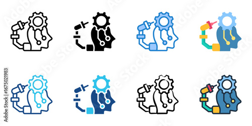 Biomedical Implant icon set multiple style collection 
