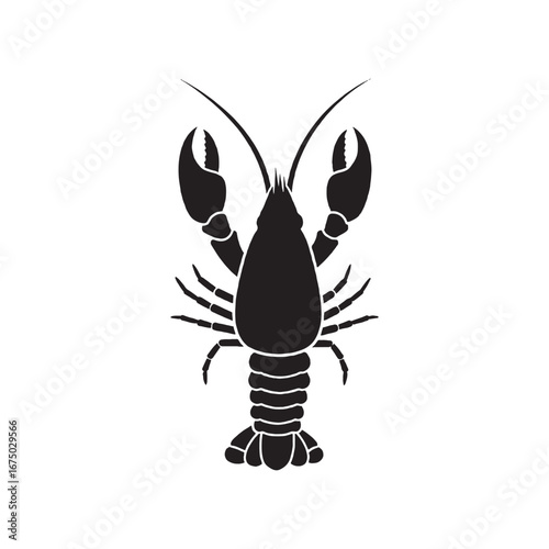 Crawfish silhouette icon vector flat illustration design on white background