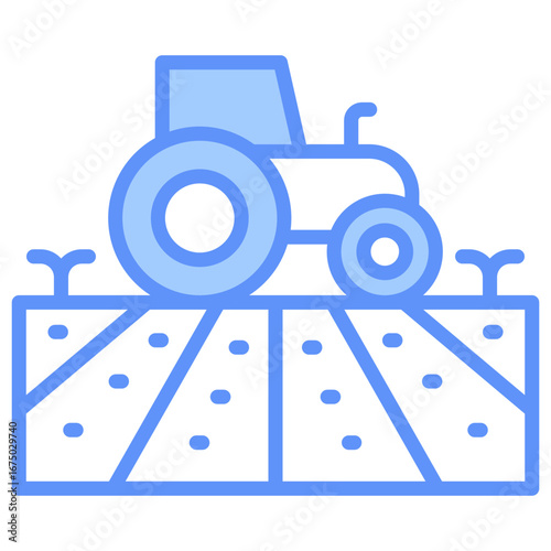 Agriculture Outline Blue Color Icon