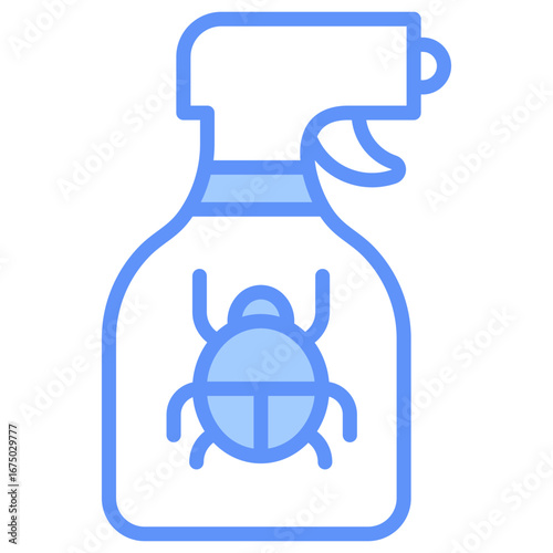 Insecticide Outline Blue Color Icon