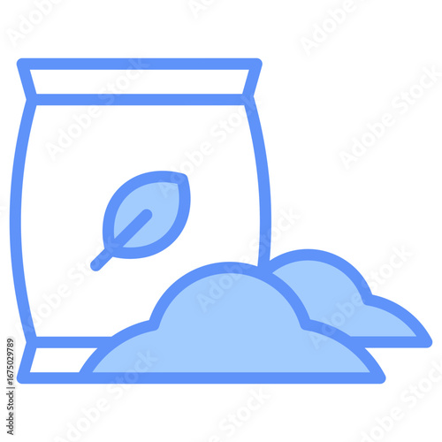 Compost Outline Blue Color Icon