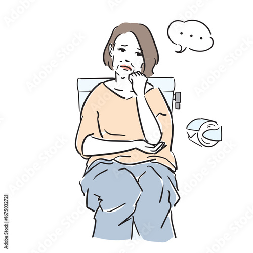 体調不良のシニア大人女性　便秘、下痢、痔