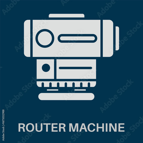 Router Machine Simple White Silhouette Glyphs Style Design Icon