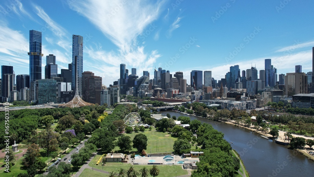 Obraz premium Melbourne city in Australia view from above