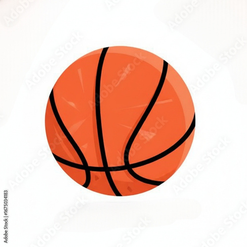 Basketball Illustration Classic Orange Ball Design