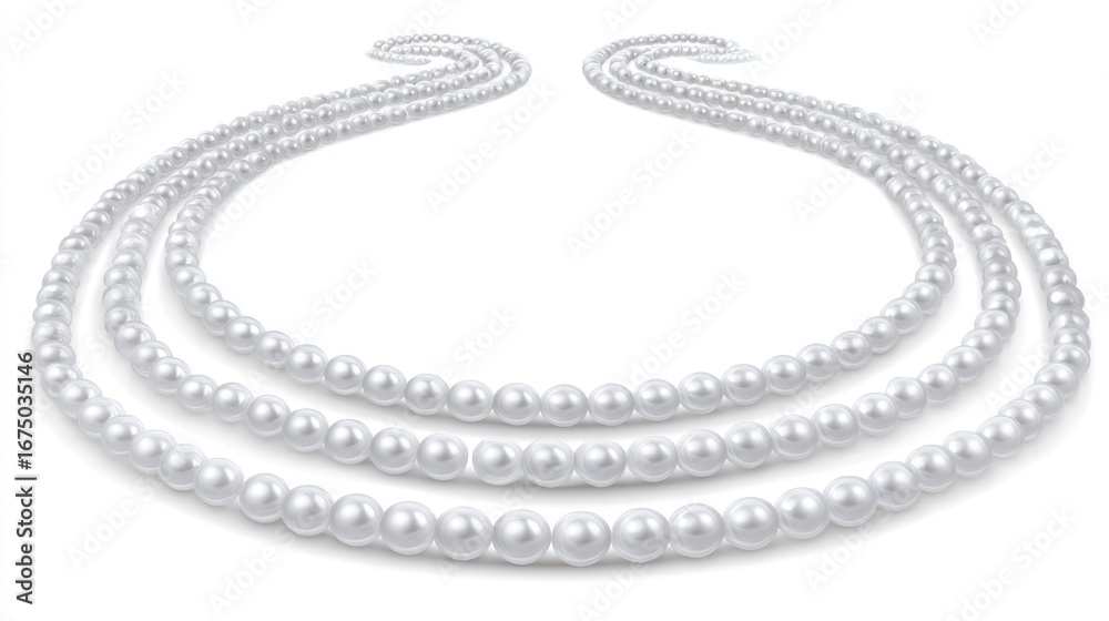 Obraz premium Triple strand pearl necklace, elegant design