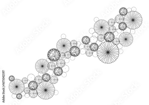 architecture drawing plant tree top view plan black vegetation vector. design nature architectural landscape set element illustration bush garden flora sapling minimal. architect isolated.