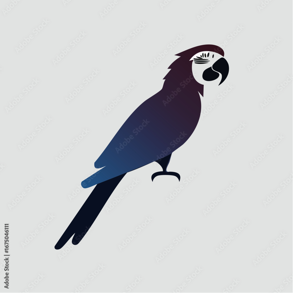 Fototapeta premium Colorful Parrot Silhouette Illustration