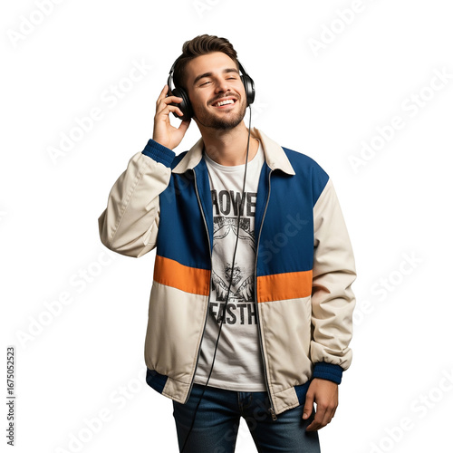 man listening to music