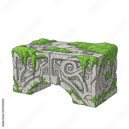 Ancient stone structure covered in moss