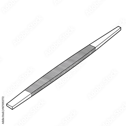 Hand File Tool Line Art Illustration
