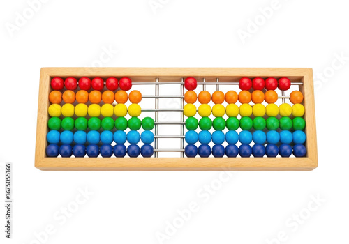 Colorful Wooden Abacus with Rainbow Beads for Educational Learning