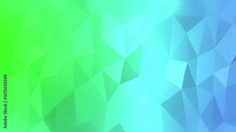 Abstract Polygon Animation: Gradient Transition from Green to Blue Abstract Polygon Animation: Gradient Transition from Green to Blue