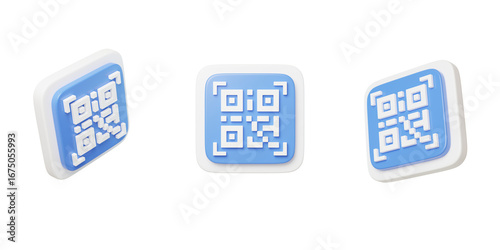 Mobile phone online payment QR code scan 3D