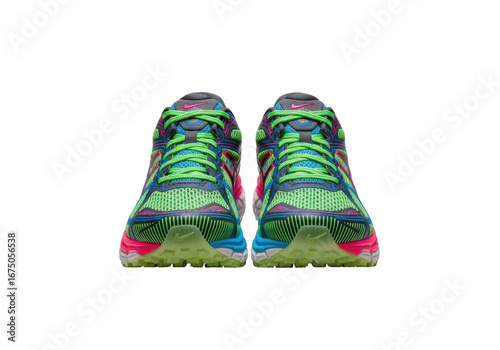 Colorful Neon Athletic Sneakers for Sports and Running with a Vibrant Design