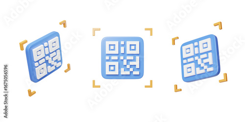Mobile phone online payment QR code scan 3D