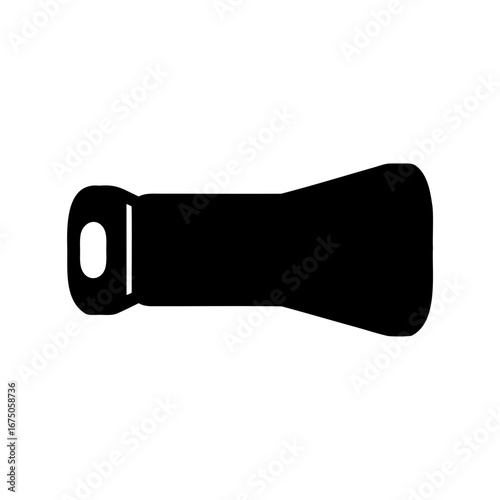 Black silhouette of a shoehorn on a white background illustration