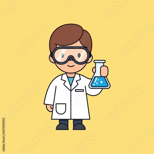 Scientist holding flask with blue liquid in laboratory, conducting experiment with precision and care, showcasing scientific exploration.