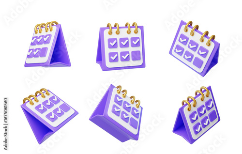 Calendar Tasks Check-in Completion Form Record 3D