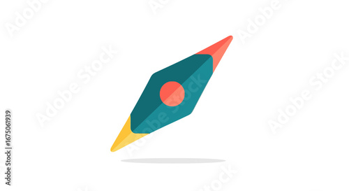 Colorful flat design rocket ship icon with a teal body, red nose, and yellow flame, depicted launching diagonally.