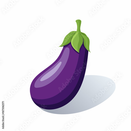 eggplant one aubergine eggplant isolated white