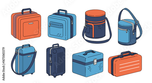 A collection of various luggage and travel bags in different styles and colors offering versatile storage solutions for journeys