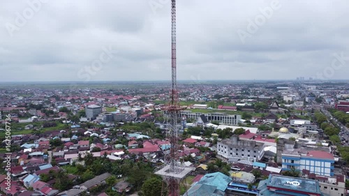 Satellite tower transmitting local television networks