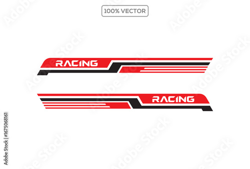Side car body vector stripes decal. Vehicle vector decal stripes for the both parts vector template
