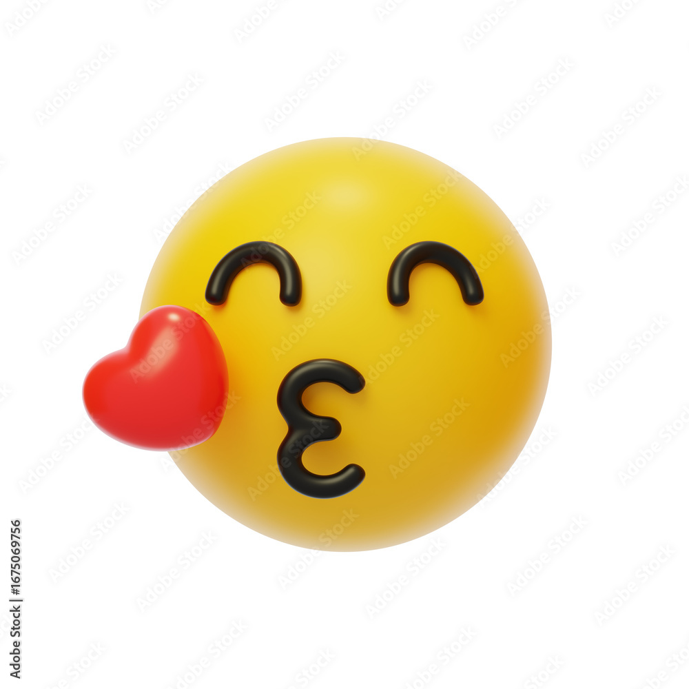 Fototapeta premium Kiss emoji Social Emotion Response 3D